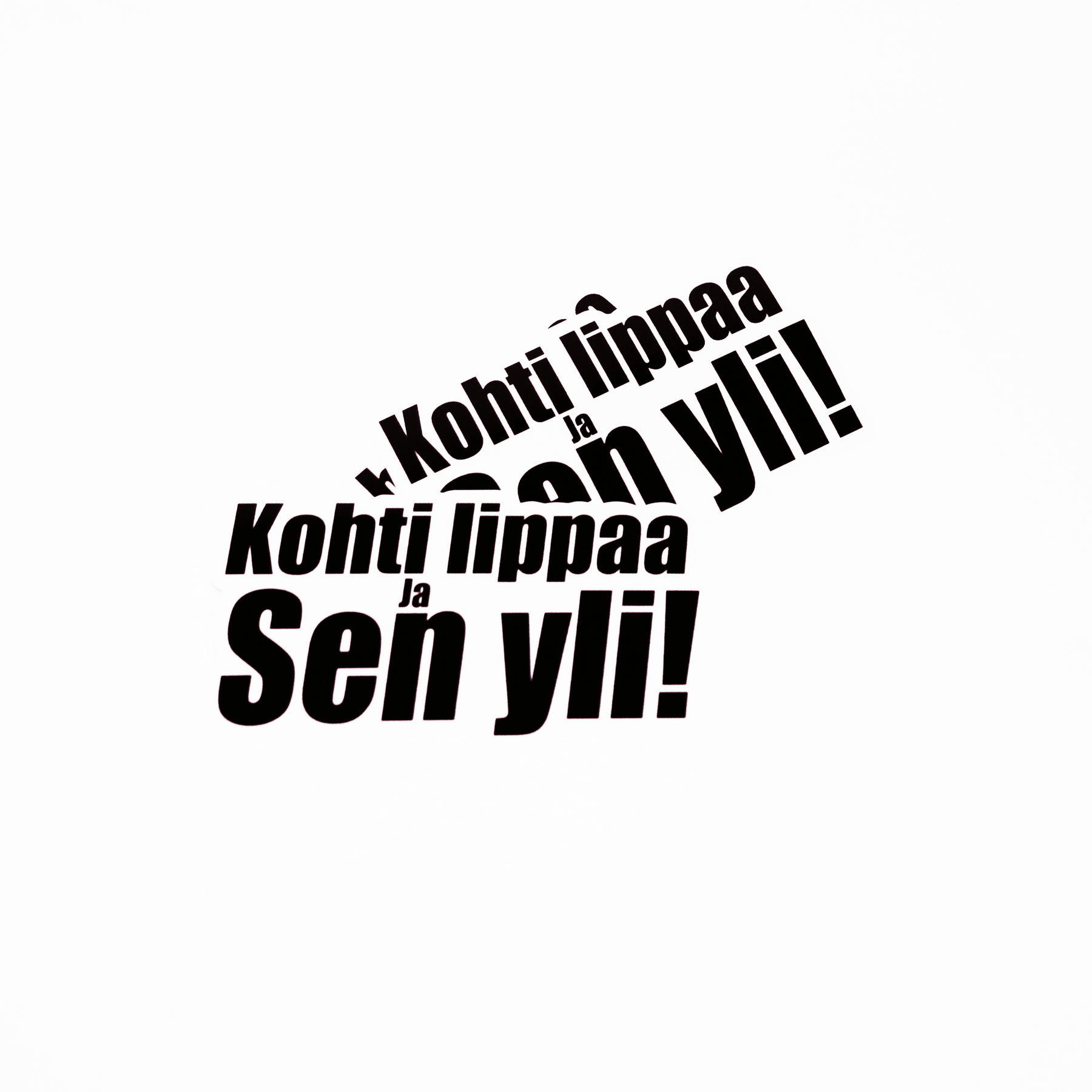 Kohti lippaa ja sen yli -Tarra