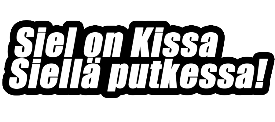 Siel on kissa siellä putkessa -Tarra