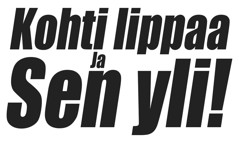 Kohti lippaa ja sen yli -Tarra
